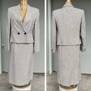 Vintage 70s/80s Bert Newman Tweed Skirt Suit Set, SZ L, Made in USA